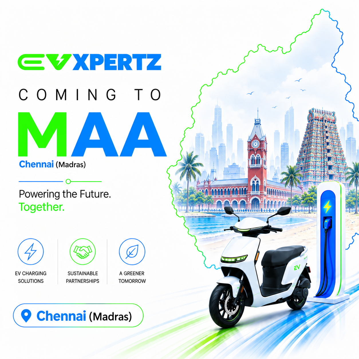 EVXPERTZ expanding to Chennai — green mobility for 2W and 3W EVs