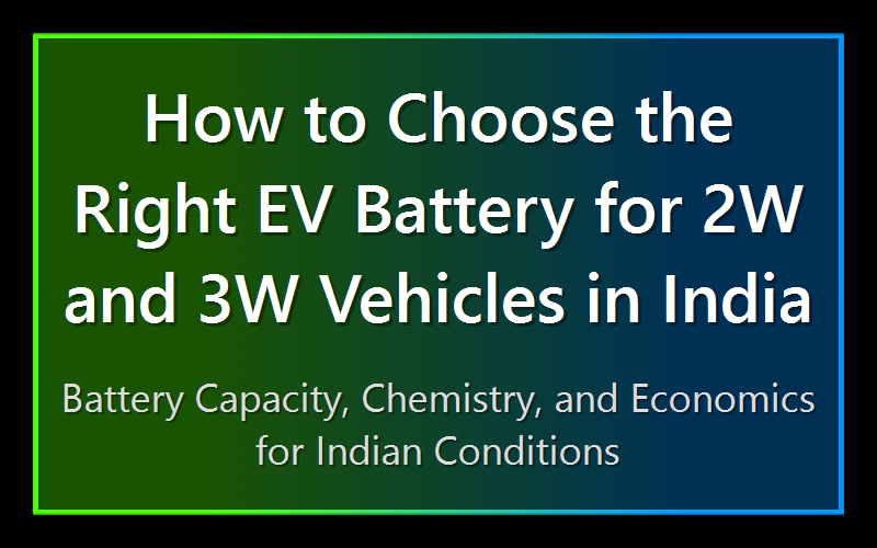 How to Choose the Right EV Battery for 2W and 3W Vehicles in India