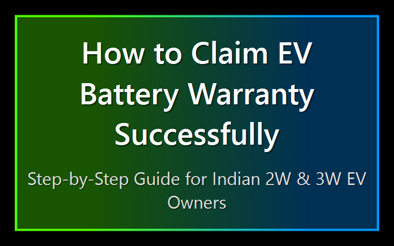 How to Claim EV Battery Warranty Successfully