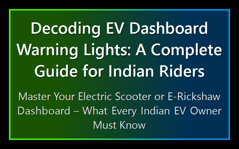 Decoding EV Dashboard Warning Lights: A Complete Guide for Indian Riders