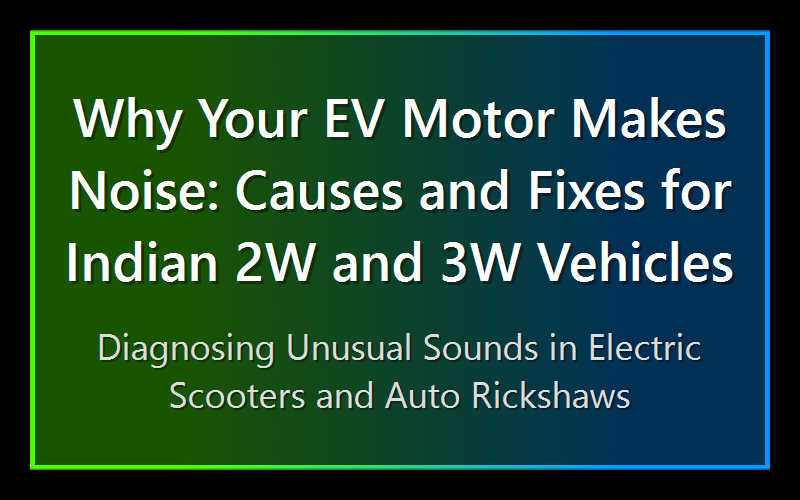 Why Your EV Motor Makes Noise: Causes and Fixes for Indian 2W and 3W Vehicles