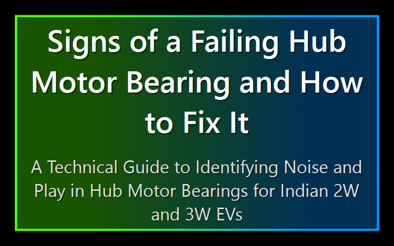 Signs of a Failing Hub Motor Bearing and How to Fix It