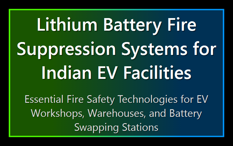 Lithium Battery Fire Suppression Systems for Indian EV Facilities