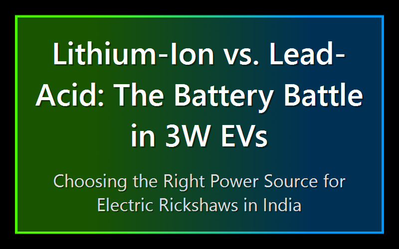 Lithium-Ion vs. Lead-Acid: The Battery Battle in 3W EVs