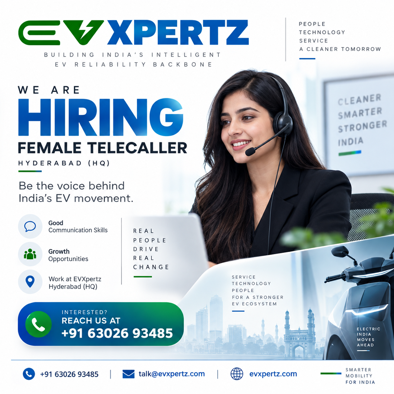 EVXpertz is hiring a female telecaller at its Hyderabad headquarters