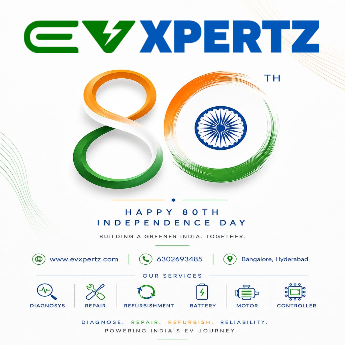 EVXpertz Independence Day greeting for India